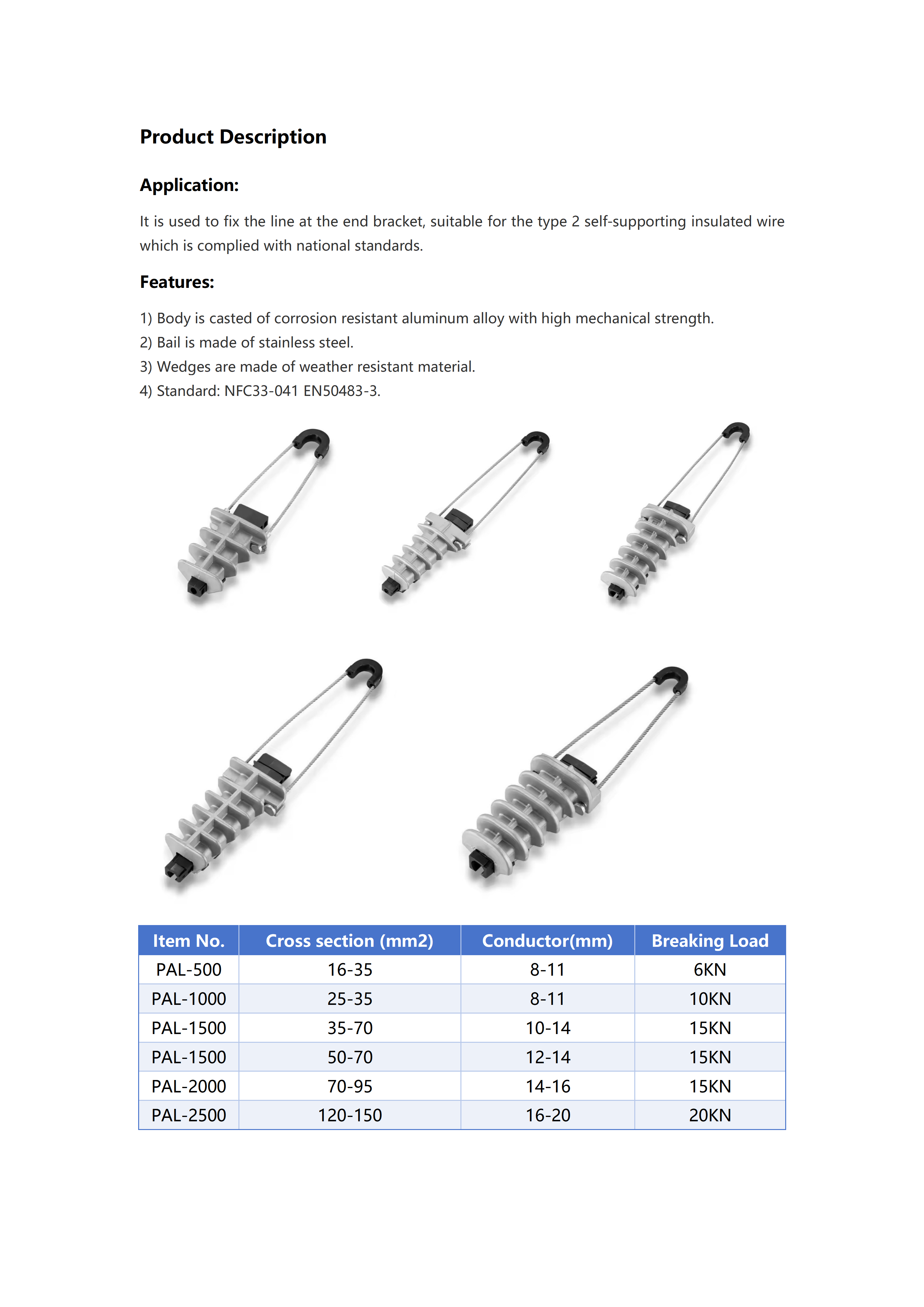 PAL-1000 Strain Clamp detail 1